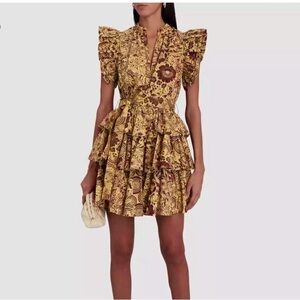 Ulla Johnson honoria floral ruffle mini dress